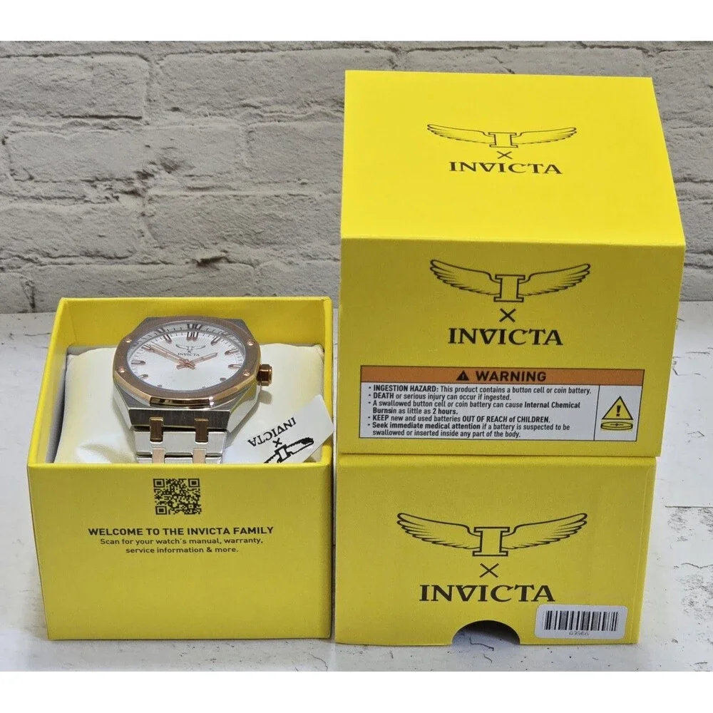 Invicta Specialty Men's Watch 42mm Silver Rose Gold 69966 Brand New